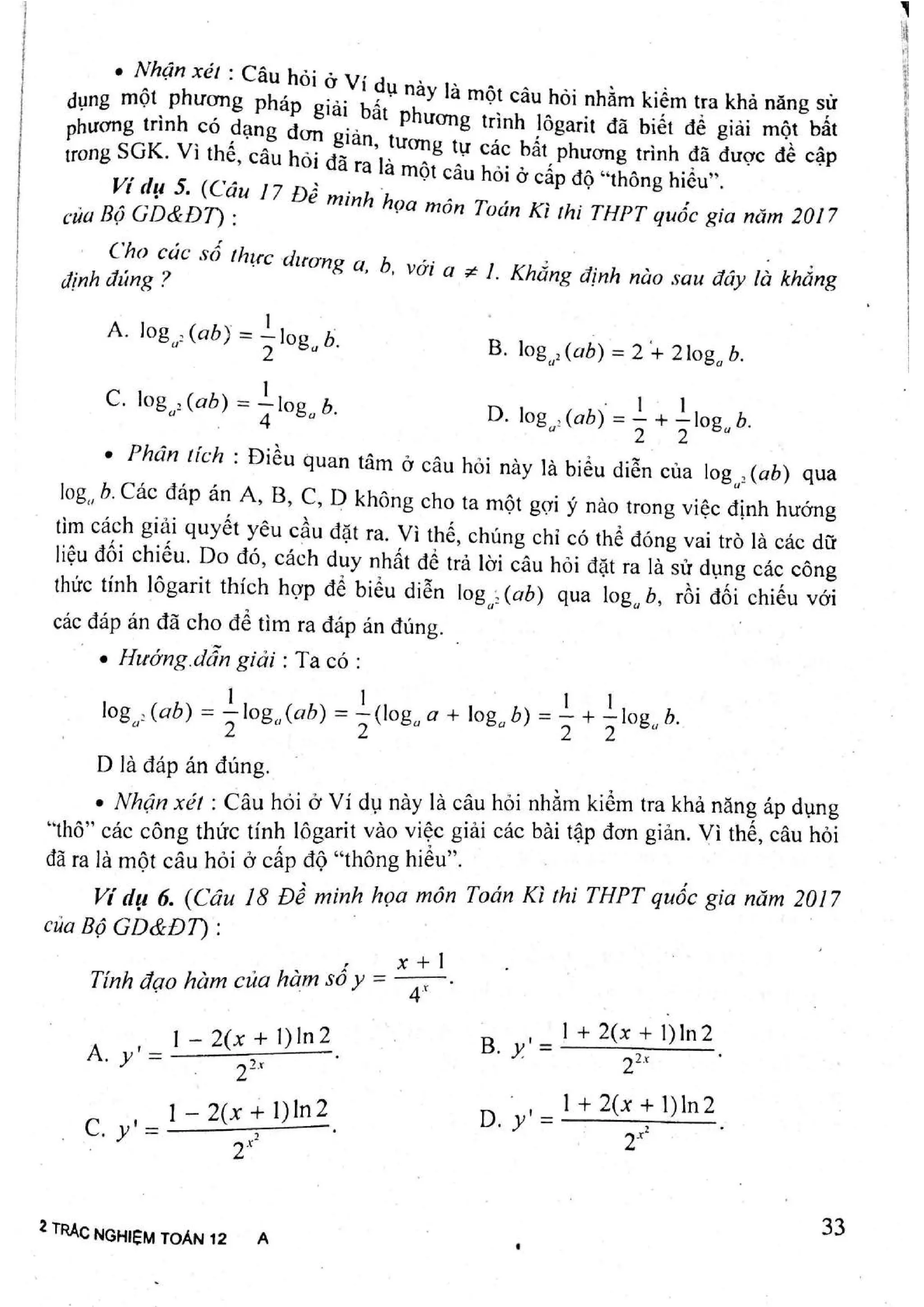 Sách trắc nghiệm Toán 12 Đoàn Quỳnh luyện thi THPT Quốc gia 2017