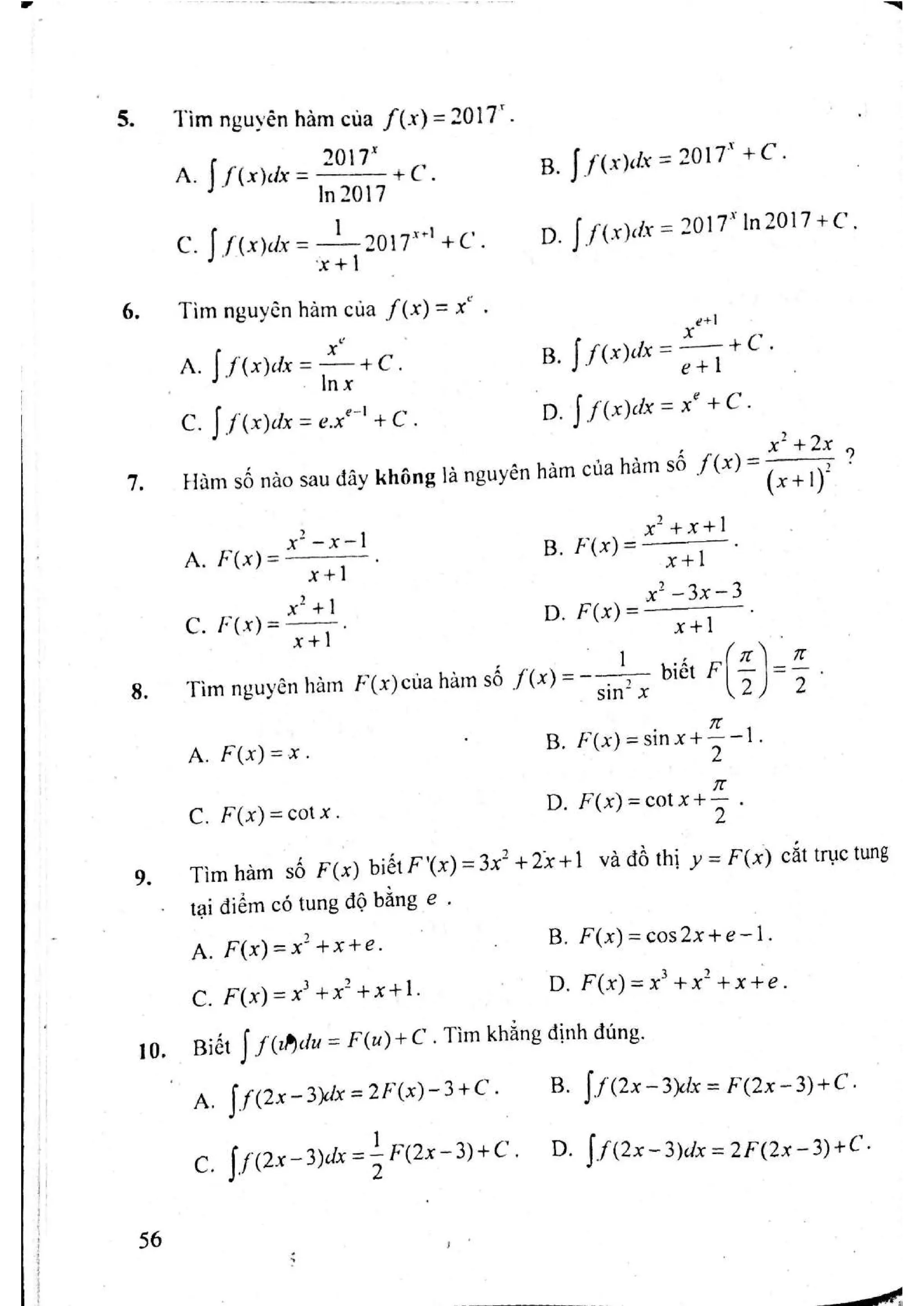 Sách trắc nghiệm Toán 12 Đoàn Quỳnh luyện thi THPT Quốc gia 2017