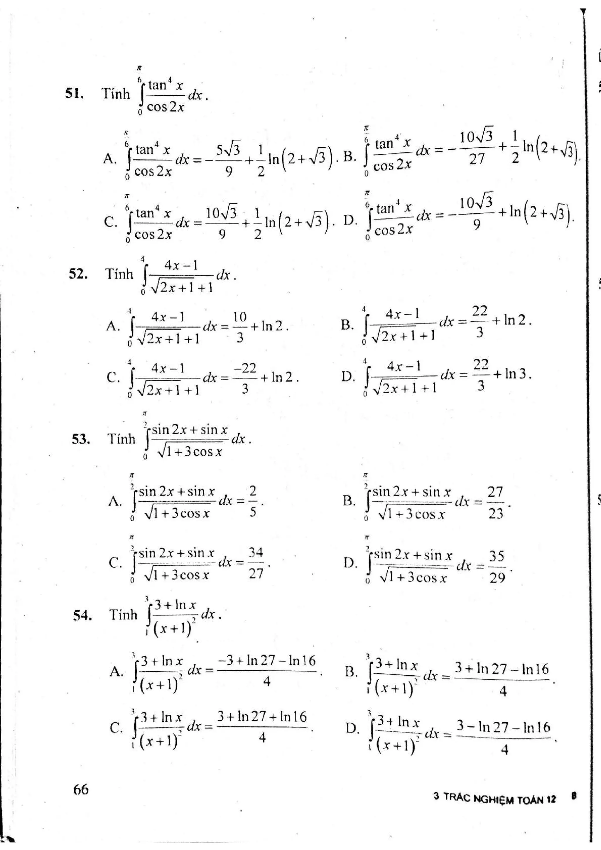 Sách trắc nghiệm Toán 12 Đoàn Quỳnh luyện thi THPT Quốc gia 2017