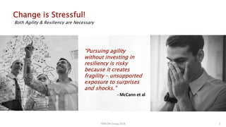 Change is Stressful!
Both Agility & Resiliency are Necessary
5TRACOM Group 2018
“Pursuing agility
without investing in
res...