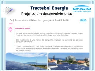 Tractebel Energia
Projetos em desenvolvimento
 
