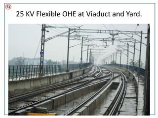 25 KV Flexible OHE at Viaduct and Yard.
0
 