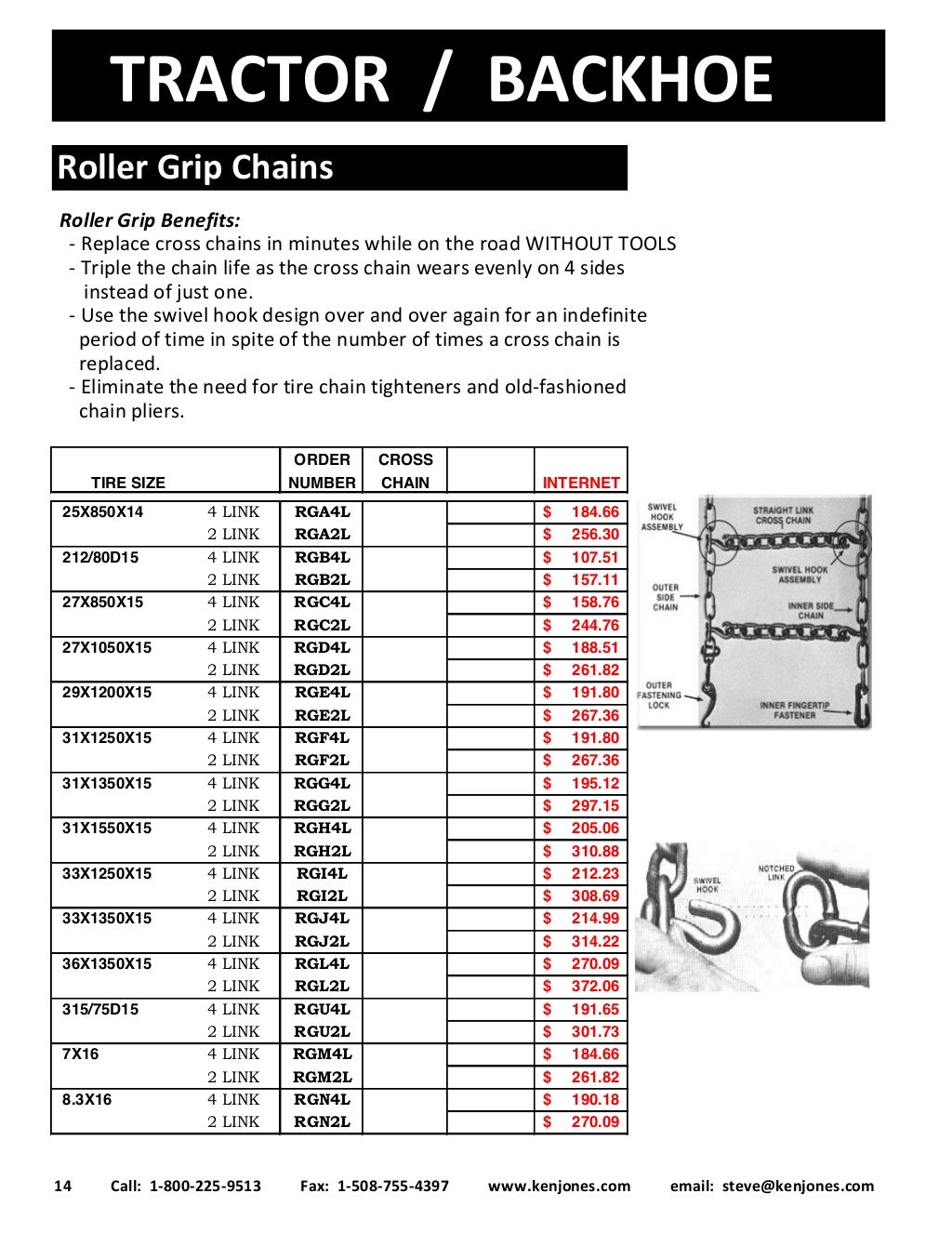 2017 Tractor & Backhoe Tire Chains Catalog