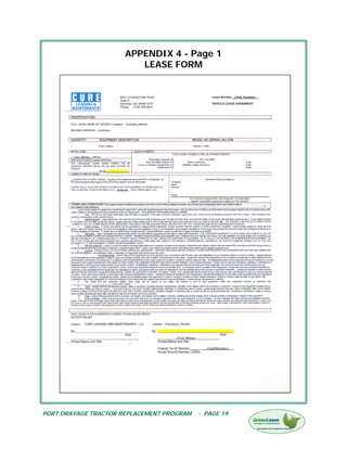 APPENDIX 4 - Page 1
                         LEASE FORM




PORT DRAYAGE TRACTOR REPLACEMENT PROGRAM   - PAGE 19
 
