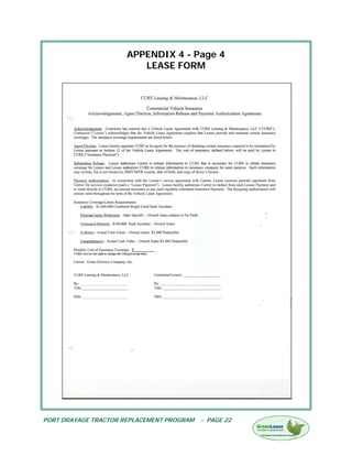 APPENDIX 4 - Page 4
                         LEASE FORM




PORT DRAYAGE TRACTOR REPLACEMENT PROGRAM   - PAGE 22
 