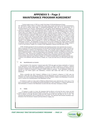 APPENDIX 5 - Page 2
           MAINTENANCE PROGRAM AGREEMENT




PORT DRAYAGE TRACTOR REPLACEMENT PROGRAM   - PAGE 24
 