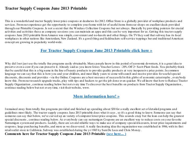 Tractor supply coupon code december 2016