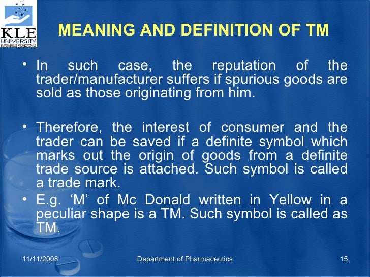 Trade Marks and Trade Names