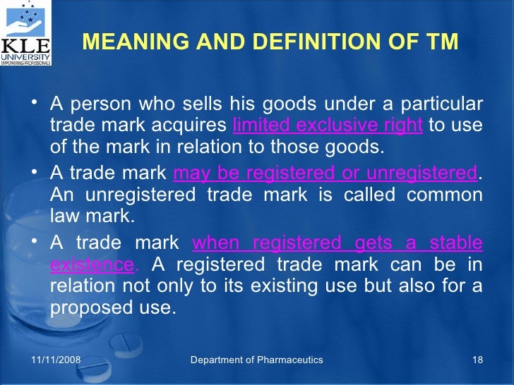 Trade Marks and Trade Names