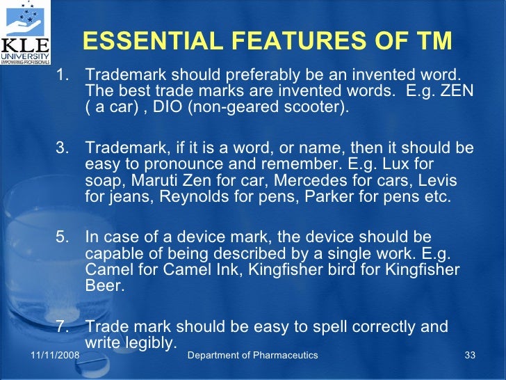 Trade Marks and Trade Names