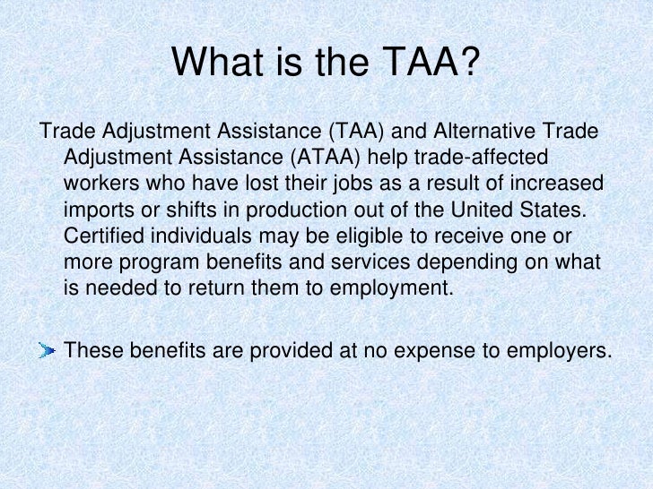 Trade Adjustment Assistance (Taa)Cjacobson