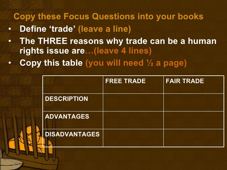 Free Trade, Fair Trade and Human Rights