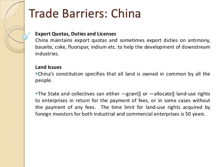 Trade barriers final