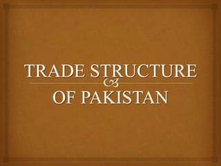 TRADE STRUCTURE
OF PAKISTAN
 