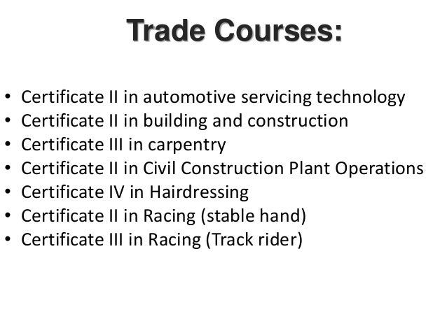 Trade Courses Melbourne