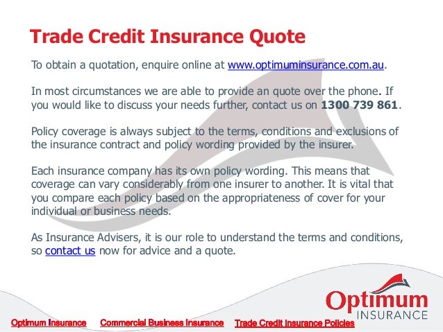 Trade Credit Insurance Policies