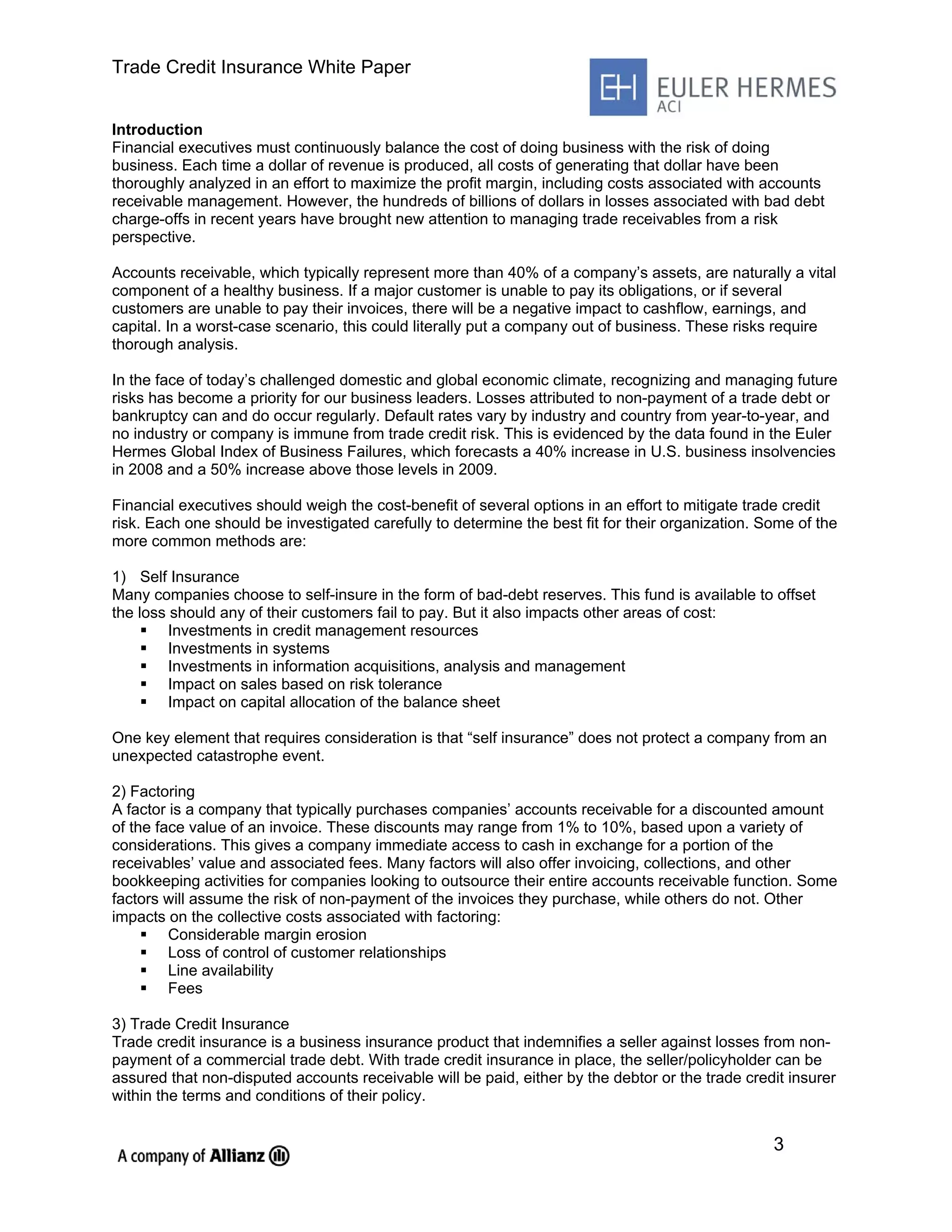 Trade Credit Insurance White Paper December 2008