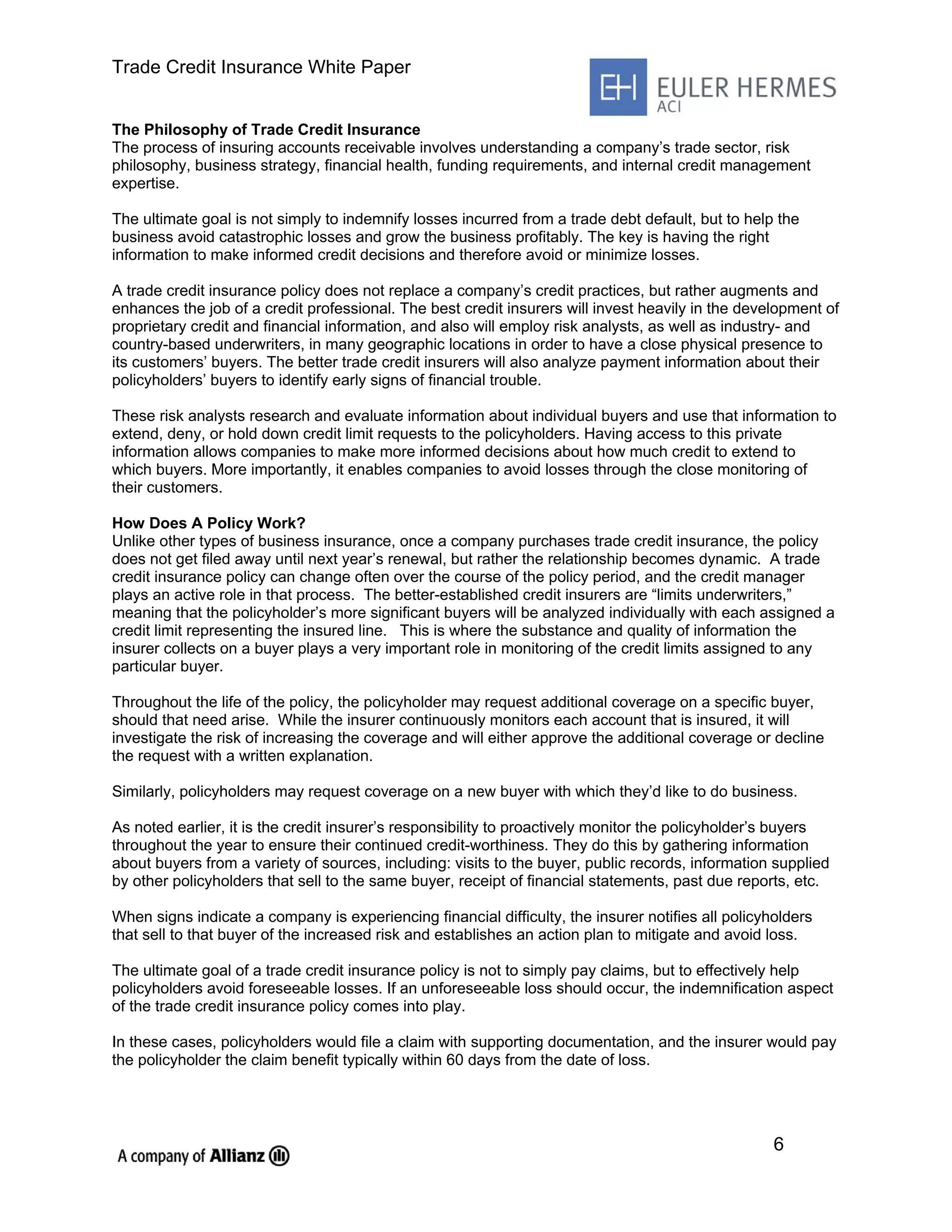 Trade Credit Insurance White Paper December 2008