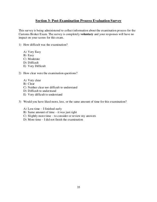 Trade & Customs Exam Questions