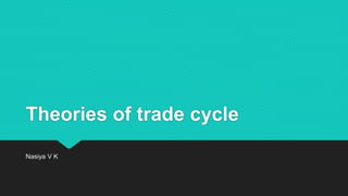 Theories of trade cycle
Nasiya V K
 