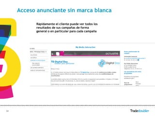 Acceso anunciante sin marca blanca

           Rápidamente el cliente puede ver todos los
           resultados de sus campañas de forma
           general o en particular para cada campaña




34                                      34
 