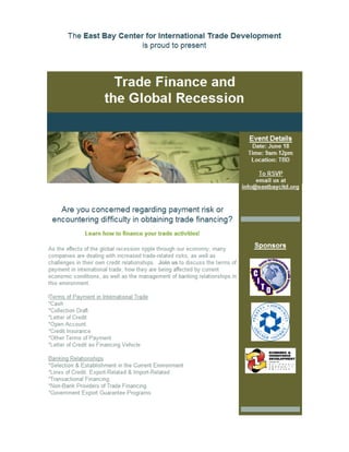 Trade Finance And The Global Recession
