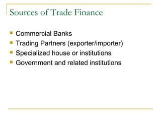 Trade Finance Identification of Needs and Product Offerings | PPT