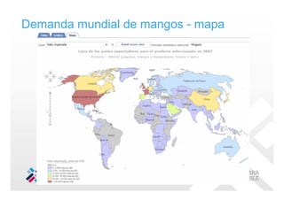 Demanda mundial de mangos - mapa
 