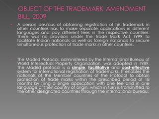 Trademark amendment bill 2009 | PPT