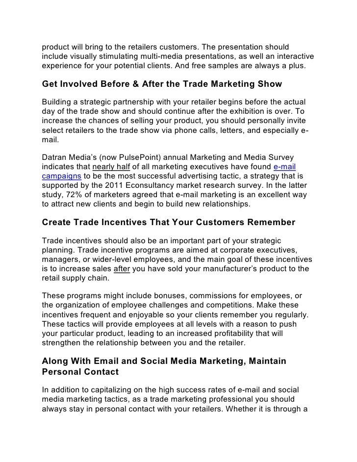 Trade promotion options