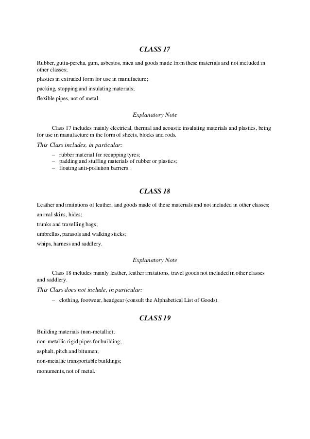 Trademark Classification of goods and services Nice Classification o…