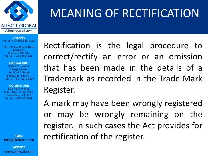 Trademark rectification