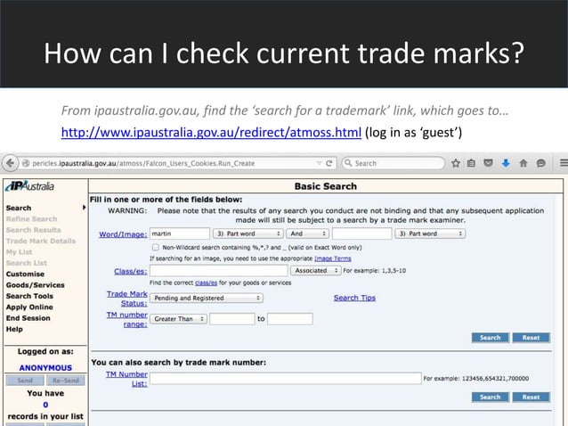 Trademarks Australia Search