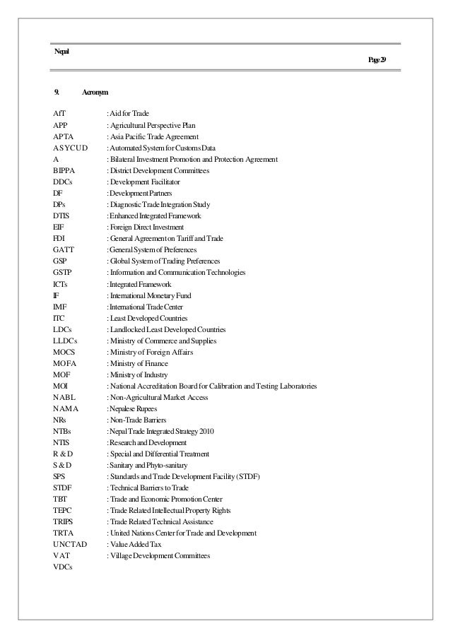Trade Policy Review Of Nepal Trade Policy Review Of Nepal