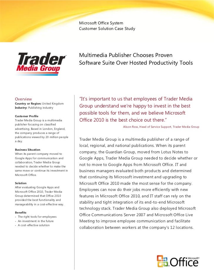 Trader Media Group Chooses Proven Software Suite Over Hosted Producti