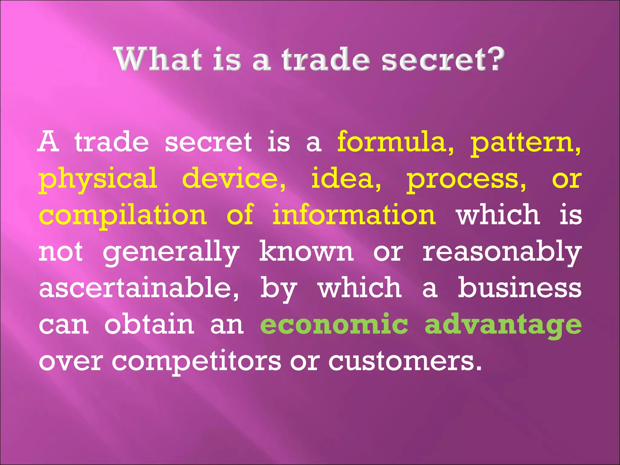 Trade secrets | PPT