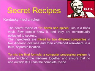 Example Recipe Trade Secrets Trade secrets | PPT