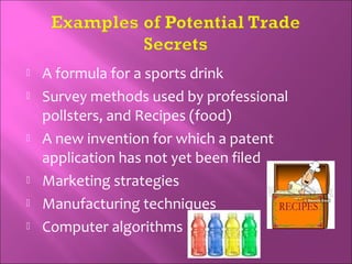Example Recipe Trade Secrets Trade secrets | PPT