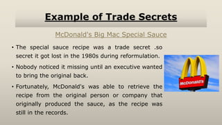 Presentation on Trade secrets | PPTX