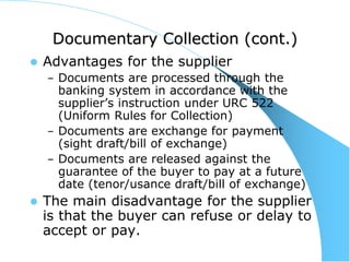 Documentary Collection Order Draft Trade service And Import Training manual.ppt