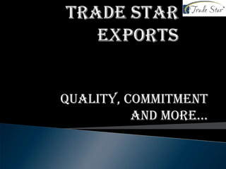Trade Star Exports Quality, Commitment and more… 