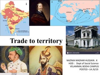 Trade to territory
NAZIMA MAZHAR HUSSAIN . K
HOD : Dept of Social Science
VELAMMAL BODHI CAMPUS
POSTED –14 /6/19
 