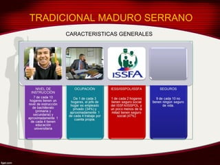 TRADICIONAL MADURO SERRANO
     CARACTERISTICAS GENERALES
 