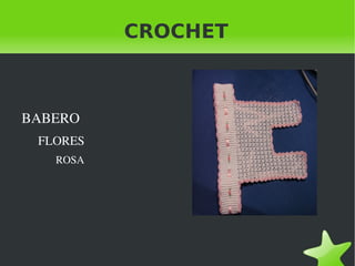 CROCHET BABERO FLORES ROSA 