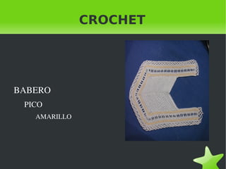 CROCHET BABERO PICO  AMARILLO 