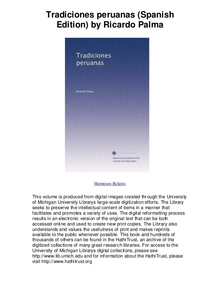 Tradiciones Peruanas Spanish Edition By Ricardo Pa