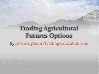 Trading Agricultural
Futures Options
By: www.Options-Trading-Education.com
 