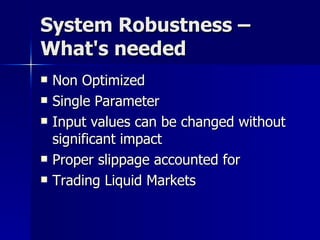 Trading System Seminar Handout | PPT