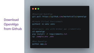 Download
OpenAlgo
from Github
 