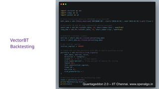 VectorBT
Backtesting
Quantageddon 2.0 – IIT Chennai. www.openalgo.in
 
